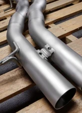 FI Exhaust Mid Pipe with Titanium for Lamborghini Urus 2018+, Stainless Quad Silver Tips                                     - LM-URUSTi-CBOE + TIP-URUS-S - Image 6