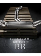 FI Exhaust Mid Pipe with Titanium for Lamborghini Urus 2018+, Stainless Quad Silver Tips                                     - LM-URUSTi-CBOE + TIP-URUS-S - Image 6