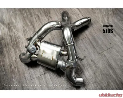 FI Exhaust Valvetronic Muffler Dual Silver Tips Remote for McLaren 570S 570GT 540C 2015+ - MC-570-CBV + TIP70101S*2 + R2016OL + OBD-CAB-V
