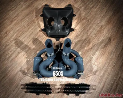 FI Exhaust Ceramic Coated Valvetronic Muffler with Dual Ceramic Coated Tips | Standard Remote | Zacoe Carbon Fiber Hood Cover and Rear Grill McLaren 650S Coupe | Spider Volcano 2014-2017 - MC-650Sz-CBVCR + TIP-650Sz-CR + MC-650-ZCF + ZA-MC650s-RGB + R2016OL + OBD-CAB-V