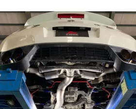 Fi Exhaust Mid Pipe and Titanium Valvetronic Muffler for Nissan GT-R R35 2008-2016, Quad Silver Tips