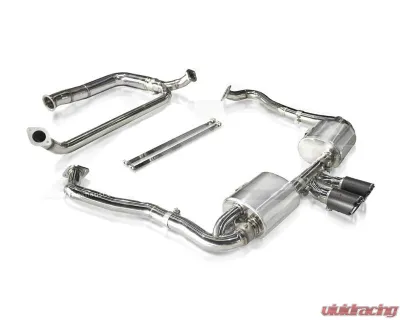 FI Exhaust Mid Pipe with Valvetronic Muffler and Dual Silver Tips for Porsche 718 2016+ - PH-718-CBV + TIP6389S*2 + R2016OL + OBD-CAB-V
