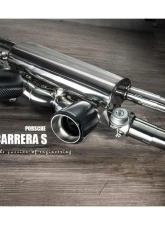 Fi Exhaust Race Downpipe with Valvetronic Muffler Dual Silver Tips for Porsche 991.2 2013-2020                                     - PH-9912S-CBVS2 + TIP70101S*2 + R2020OBD + OBD-CAB-V - Image 4