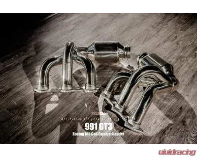 FI Exhaust Titanium Valvetronic Muffler with Dual Tips with Stainless Carbon Fiber Ceramic Coating Black Insert and Standard Remote Porsche 991.1 GT3 | RS 2013+ - PH-991GTTI-CBV + TIP70101CRCB*2 + R2016OL + OBD-CAB-V