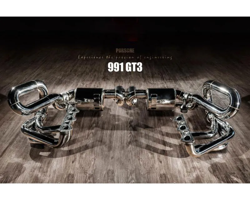 FI Exhaust Titanium Valvetronic Muffler with Dual Tips with Stainless Carbon Fiber Ceramic Coating Black Insert and Standard Remote Porsche 991.1 GT3 | RS 2013+ - PH-991GTTI-CBV + TIP70101CRCB*2 + R2016OL + OBD-CAB-V
