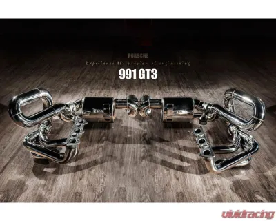 FI Exhaust Titanium Valvetronic Muffler with Dual Tips with Stainless Carbon Fiber Ceramic Coating Black Insert and Standard Remote Porsche 991.1 GT3 | RS 2013+ - PH-991GTTI-CBV + TIP70101CRCB*2 + R2016OL + OBD-CAB-V