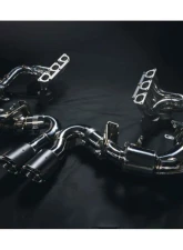 FI Exhaust Retains OEM Valve Settings No Remote Valvetronic Muffler with Dual Tips with Stainless Carbon Fiber Ceramic Coating Black Insert Porsche 992 GT3 | RS 2021+                                     - PH-992GT3FTI-CBOE + TIP70101CRCB*2 - Image 4
