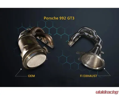 FI Exhaust Retains OEM Valve Settings No Remote Valvetronic Muffler with Dual Tips with Stainless Carbon Fiber Ceramic Coating Black Insert Porsche 992 GT3 | RS 2021+ - PH-992GT3FTI-CBOE + TIP70101CRCB*2