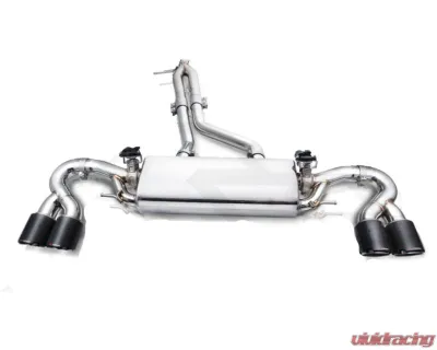 FI Exhaust Front Pipe | Mid Y-Pipe with Titanium Valvetronic Muffler with Carbon Fiber Titanium Quad Tips and Fi PRO App Remote Porsche 9Y0 Cayenne 3.0T | Cayenne Coupe 3.0T 2018+ - PH-9Y0Ti-CBE + TIP958TiC*4 + R2020OBD + OBD-CAB-BNE + ACT-BN*2