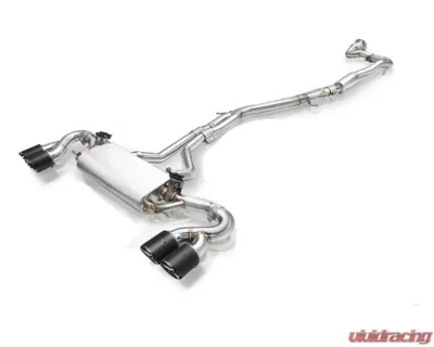 FI Exhaust Front Pipe | Mid Y-Pipe with Titanium Valvetronic Muffler with Carbon Fiber Titanium Quad Tips and Fi PRO App Remote Porsche 9Y0 Cayenne 3.0T | Cayenne Coupe 3.0T 2018+ - PH-9Y0Ti-CBE + TIP958TiC*4 + R2020OBD + OBD-CAB-BNE + ACT-BN*2
