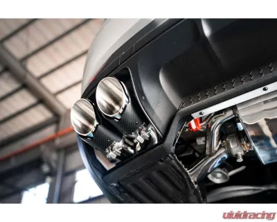 FI Exhaust Front Pipe Mid X-Pipe with Valvetronic Muffler for 2023+ Porsche Cayenne S 4.0TT - PH-9Y0V8F-CBOE + TIP958S*4 + CAB-4BTB*2