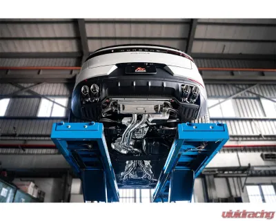 FI Exhaust Front Pipe Mid X-Pipe with Valvetronic Muffler for 2023+ Porsche Cayenne S 4.0TT - PH-9Y0V8F-CBOE + TIP958S*4 + CAB-4BTB*2