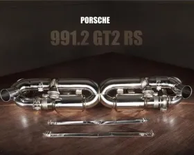 FI Exhaust Rear X-Pipe for Porsche 991.2 GT2 RS 2018+, Stainless Steel, Performance Upgrade