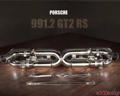 FI Exhaust Rear X-Pipe for Porsche 991.2 GT2 RS 2018+, Stainless Steel, Performance Upgrade - PH-GT2-CBV