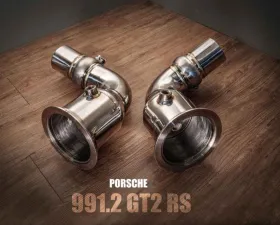 FI Exhaust Valvetronic Downpipe for Porsche 991.2 GT2 RS 2018+, 200 Cell, Removes OEM Muffler