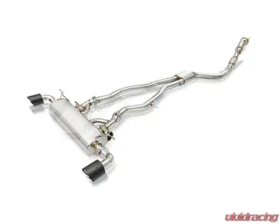 FI Exhaust Front Pipe Mid Pipe for Toyota Supra MK5 A90 3.0T 2020+ Dual Silver Tips - TO-SPRB58-CBE + TIP63114S*2 + CAB-BT2B + ACT-BN