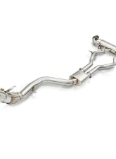 FI Exhaust Front Pipe | Mid Pipe with Retains OEM Valve Settings No Remote OPF Valvetronic Muffler with Dual Silver Tips Toyota GR MK5 | A90 Supra 3.0T 2020+                                     - TO-SPRUF-CBE + TIP70114S*2 + CAB-BT2B + ACT-BN - Image 2