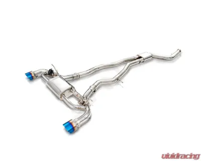 FI Exhaust Front Pipe | Mid Pipe with Retains OEM Valve Settings No Remote OPF Valvetronic Muffler with Dual Silver Tips Toyota GR MK5 | A90 Supra 3.0T 2020+ - TO-SPRUF-CBE + TIP70114S*2 + CAB-BT2B + ACT-BN
