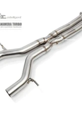 FI Exhaust Front Pipe Mid X-Pipe Valvetronic Muffler Quad Silver Tips for PH-971TT-CBOE                                     - PH-971TT-CBOE + TIP63101S*4 - Image 4