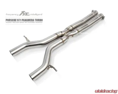 FI Exhaust Front Pipe Mid X-Pipe Valvetronic Muffler Quad Silver Tips for PH-971TT-CBOE - PH-971TT-CBOE + TIP63101S*4