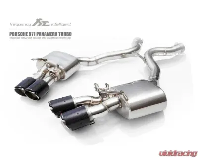 FI Exhaust Front Pipe Mid X-Pipe Valvetronic Muffler Quad Silver Tips for PH-971TT-CBOE - PH-971TT-CBOE + TIP63101S*4