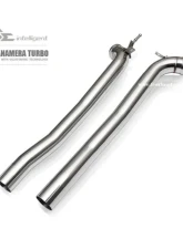 FI Exhaust Front Pipe Mid X-Pipe Valvetronic Muffler Quad Silver Tips for PH-971TT-CBOE                                     - PH-971TT-CBOE + TIP63101S*4 - Image 4
