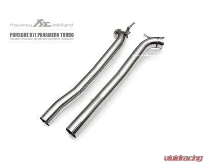 FI Exhaust Front Pipe Mid X-Pipe Valvetronic Muffler Quad Silver Tips for PH-971TT-CBOE - PH-971TT-CBOE + TIP63101S*4