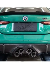 FI Exhaust Retains OEM Valve Settings No Remote Front Pipe,Mid X-Pipe & Valvetronic Muffler w/ Quad Titanium Blue Tips BMW M4 G82 2021+                                     - BN-G82MPF-CBE + TIP70114TB*4 + CAB-BTB*2 - Image 3