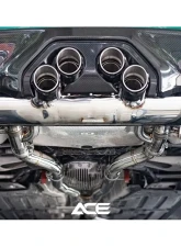 FI Exhaust Retains OEM Valve Settings No Remote Front Pipe,Mid X-Pipe & Valvetronic Muffler w/ Quad Titanium Blue Tips BMW M4 G82 2021+                                     - BN-G82MPF-CBE + TIP70114TB*4 + CAB-BTB*2 - Image 4