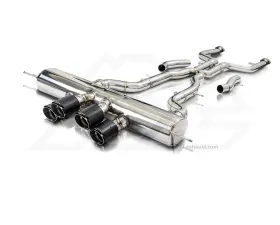 FI Exhaust Retains OEM Valve Settings No Remote Front Pipe,Mid X-Pipe & Valvetronic Muffler w/ Quad Titanium Blue Tips BMW M4 G82 2021+