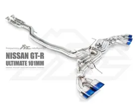 FI Exhaust Front Y-Pipe|Mid Pipe w/ Titanium Valvetronic Muffler w/ Stainless Quad Titanium Blue Tips & Standard Remote