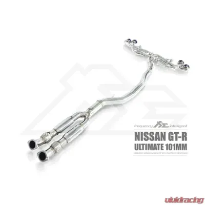 FI Exhaust Front Y-Pipe|Mid Pipe w/ Titanium Valvetronic Muffler w/ Stainless Quad Titanium Blue Tips & Standard Remote - NI-R35101TI-CBV + TIP-101-S + R2016OL + OBD-CAB-V