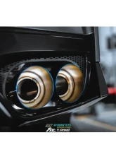 FI Exhaust Front Y-Pipe|Mid Pipe w/ Titanium Valvetronic Muffler w/ Stainless Quad Titanium Blue Tips & Standard Remote                                     - NI-R35101TI-CBV + TIP-101-S + R2016OL + OBD-CAB-V - Image 15