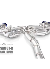 FI Exhaust Front Y-Pipe|Mid Pipe w/ Titanium Valvetronic Muffler w/ Stainless Quad Titanium Blue Tips & Standard Remote                                     - NI-R35101TI-CBV + TIP-101-S + R2016OL + OBD-CAB-V - Image 3