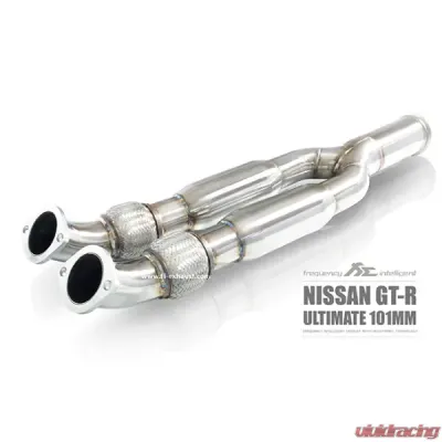 FI Exhaust Front Y-Pipe|Mid Pipe w/ Titanium Valvetronic Muffler w/ Stainless Quad Titanium Blue Tips & Standard Remote - NI-R35101TI-CBV + TIP-101-S + R2016OL + OBD-CAB-V