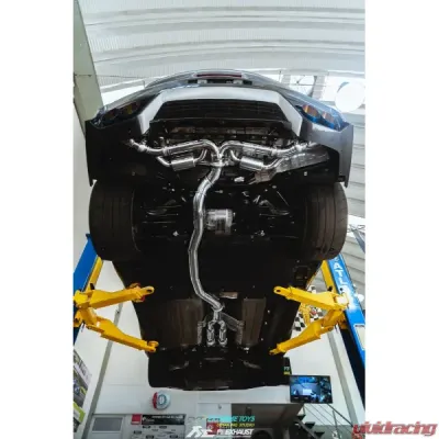 FI Exhaust Front Y-Pipe|Mid Pipe w/ Titanium Valvetronic Muffler w/ Stainless Quad Titanium Blue Tips & Standard Remote - NI-R35101TI-CBV + TIP-101-S + R2016OL + OBD-CAB-V