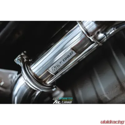 FI Exhaust Front Y-Pipe|Mid Pipe w/ Titanium Valvetronic Muffler w/ Stainless Quad Titanium Blue Tips & Standard Remote - NI-R35101TI-CBV + TIP-101-S + R2016OL + OBD-CAB-V
