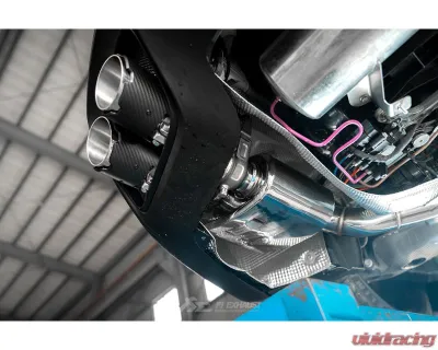 FI Exhaust Front Pipe + Mid X-Pipe + Valvetronic Muffler + Quad Tips with Carbon Fiber - PH-976-CBOE + TIP63101c*4