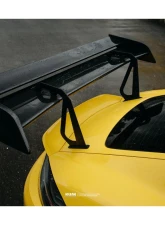 Kline Innovation Carbon Fiber LM Rear Wing w/ Riser Bracket Porsche 718 Cayman GT4 2019-2023                                     - KL-AER-POR-718GT4-LMCFRW - Image 5