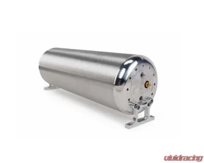 Air Lift 18" FLO Tank - (2) 1/4", (2) 3/8", (1) 1/8" end ports, & 1/8" drain port - 18"L x 6" D x 6 3/4"H - Raw End Caps with Brushed Tube (Includes two mounting brackets) - 15218