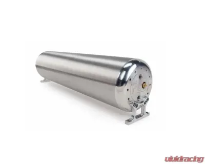 Air Lift 24" FLO Tank - (2) 1/4", (2) 3/8", (1) 1/8" end ports, & 1/8" drain port - 24"L x 6" D x 6 3/4"H - Raw End Caps with Brushed Tube (Includes two mounting brackets) - 15224