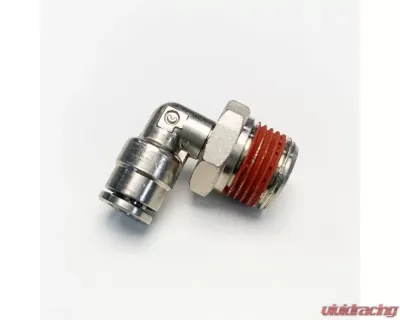 Air Lift Elbow Male 3/8" MNPT x 1/4" PTC with Sealant DOT Nickel Finish - 22704