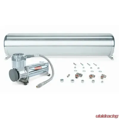 Air Lift Performance 28" FLO Tank w/ Viair 444c Compressor 1/4" & 3/8" Fittings & Tank Mounting Hardware - 27764