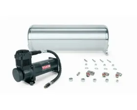 Air Lift Performance 18" FLO Tank w/ Viair 444c Black Compressor 1/4" & 3/8" Fittings & Tank Mounting Hardware