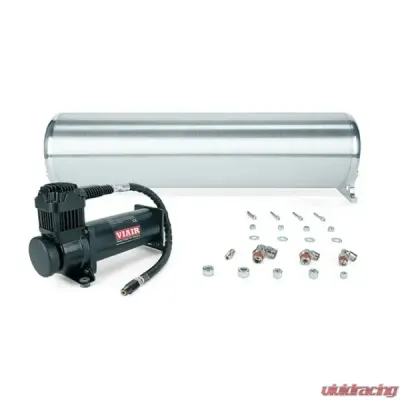 Air Lift Performance 24" FLO Tank w/ Viair 444c Black Compressor 1/4" & 3/8" Fittings & Tank Mounting Hardware - 27768