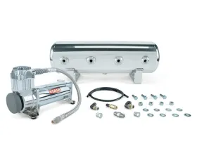Air Lift Performance 2.5 Gal. Polished Tank w/ Viair 444c Chrome Compressor 1/4