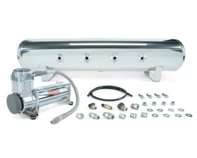 Air Lift Performance 4 Gal. 7-Port Polished Tank w/ Viair 444c Chrome Compressor 1/4