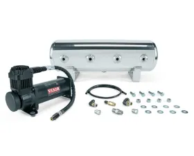 Air Lift Performance 2.5 Gal. Polished Tank w/ Viair 444b Black Compressor 1/4