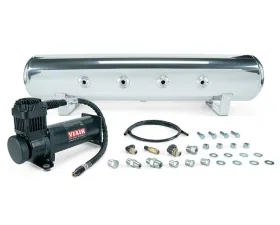 Air Lift Performance 4 Gal. 7-Port Polished Tank w/ Viair 444b Black Compressor 1/4