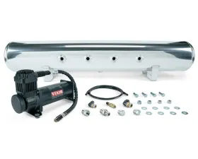 Air Lift Performance 5 Gal. Polished Tank w/ Viair 444b Black Compressor 1/4